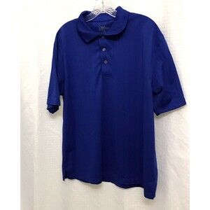 PGA Tour Mens Size Large Polo Golf Shirt Blue Short Sleeve Collared Stretch